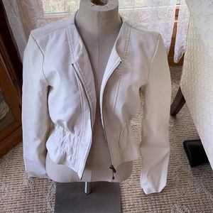 white leather jacket